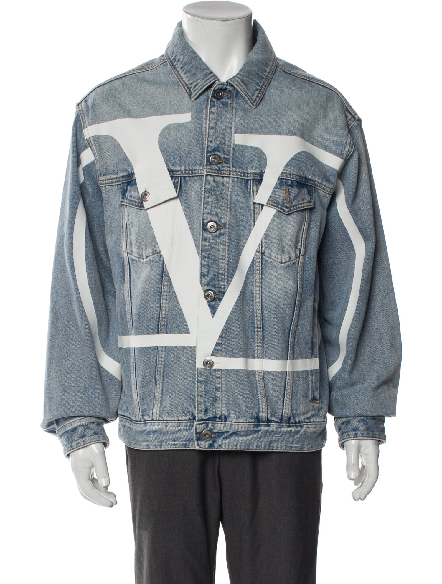 Valentino Graphic Print Denim Jacket