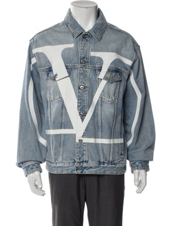 Valentino Graphic Print Denim Jacket