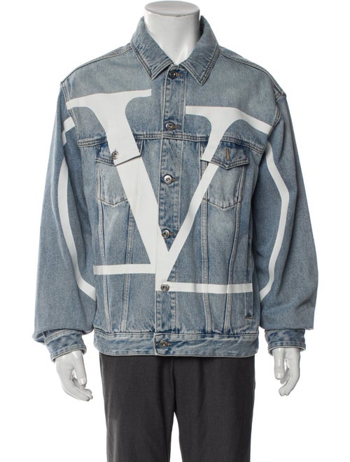 Valentino Graphic Print Denim Jacket