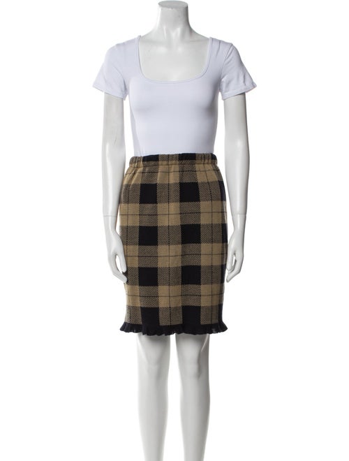 Valentino Wool Plaid Print Skirt Set