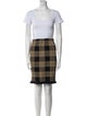 Valentino Wool Plaid Print Skirt Set