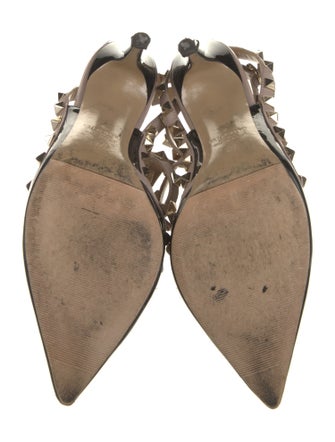 Valentino Rockstud Accents Patent Leather T-Strap Pumps