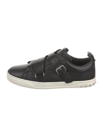 Valentino Rockstud Accents Leather Sneakers