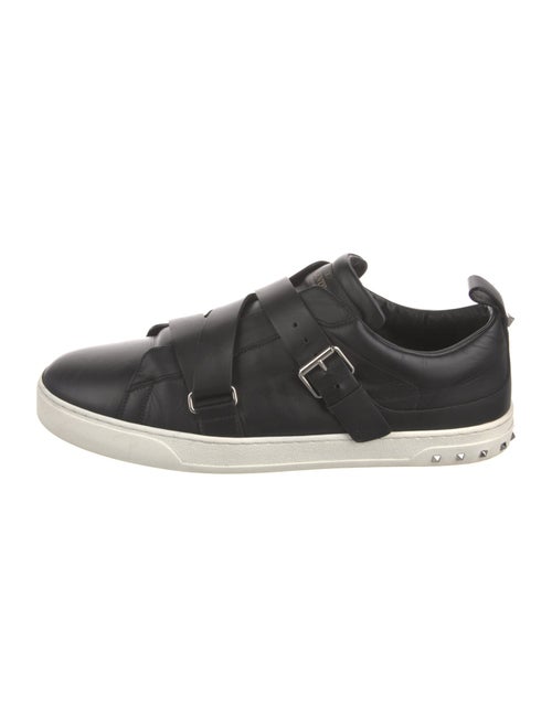 Valentino Rockstud Accents Leather Sneakers
