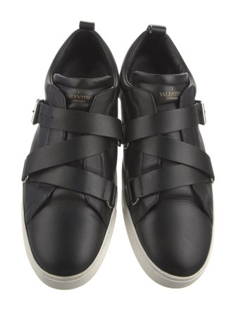 Valentino Rockstud Accents Leather Sneakers
