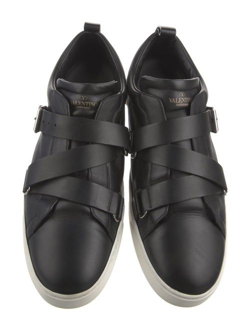 Valentino Rockstud Accents Leather Sneakers