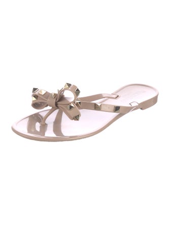 Valentino Rockstud Accents Rubber Slides