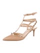 Valentino Rockstud Accents Leather T-Strap Pumps