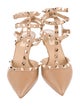 Valentino Rockstud Accents Leather T-Strap Pumps