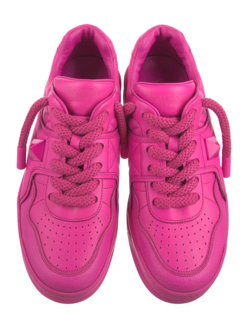 Valentino Rockstud Accents Leather Sneakers