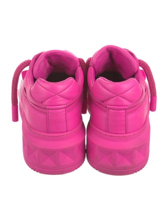 Valentino Rockstud Accents Leather Sneakers