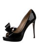 Valentino Patent Leather Bow Accents Pumps