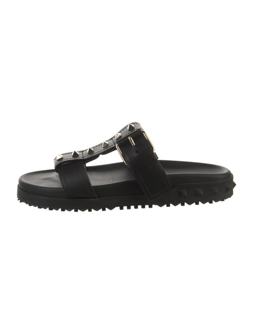 Valentino Rockstud Accents Leather Slides