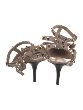 Valentino Rockstud Accents Patent Leather T-Strap Pumps