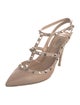 Valentino Rockstud Accents Leather T-Strap Pumps