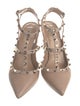 Valentino Rockstud Accents Leather T-Strap Pumps