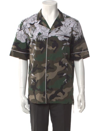Valentino Camouflage Print Short Sleeve Shirt