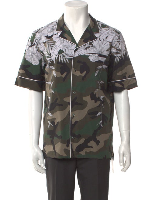 Valentino Camouflage Print Short Sleeve Shirt