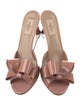 Valentino Patent Leather Bow Accents Slides