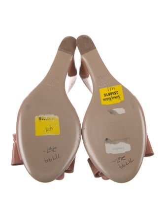 Valentino Patent Leather Bow Accents Slides