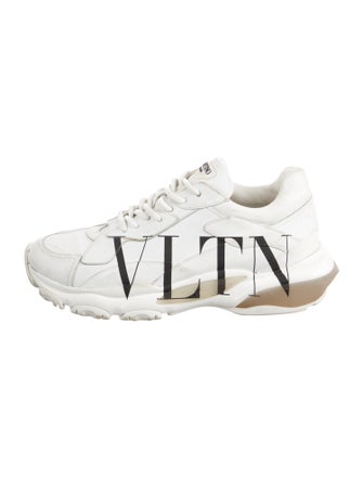 Valentino Leather Graphic Print Sneakers