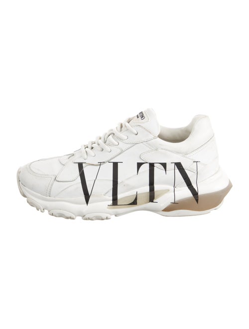 Valentino Leather Graphic Print Sneakers