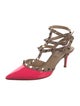 Valentino Rockstud Accents Patent Leather T-Strap Pumps
