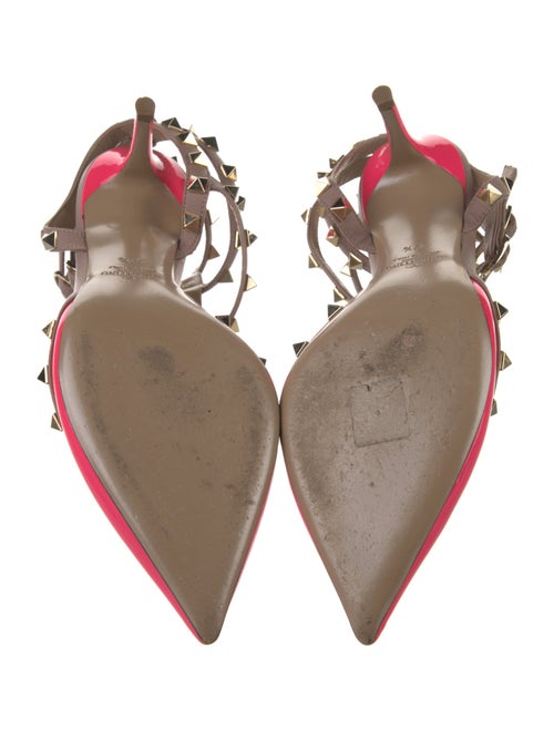 Valentino Rockstud Accents Patent Leather T-Strap Pumps