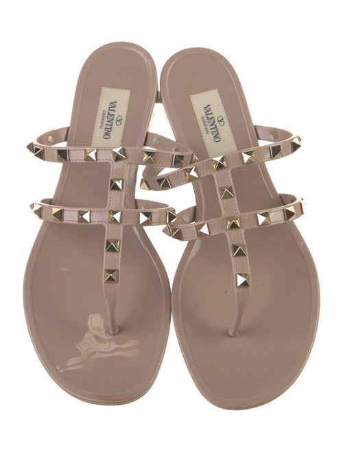 Valentino Rockstud Accents Rubber Slides