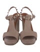 Valentino Rockstud Accents Leather T-Strap Sandals