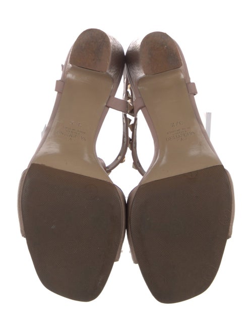 Valentino Rockstud Accents Leather T-Strap Sandals