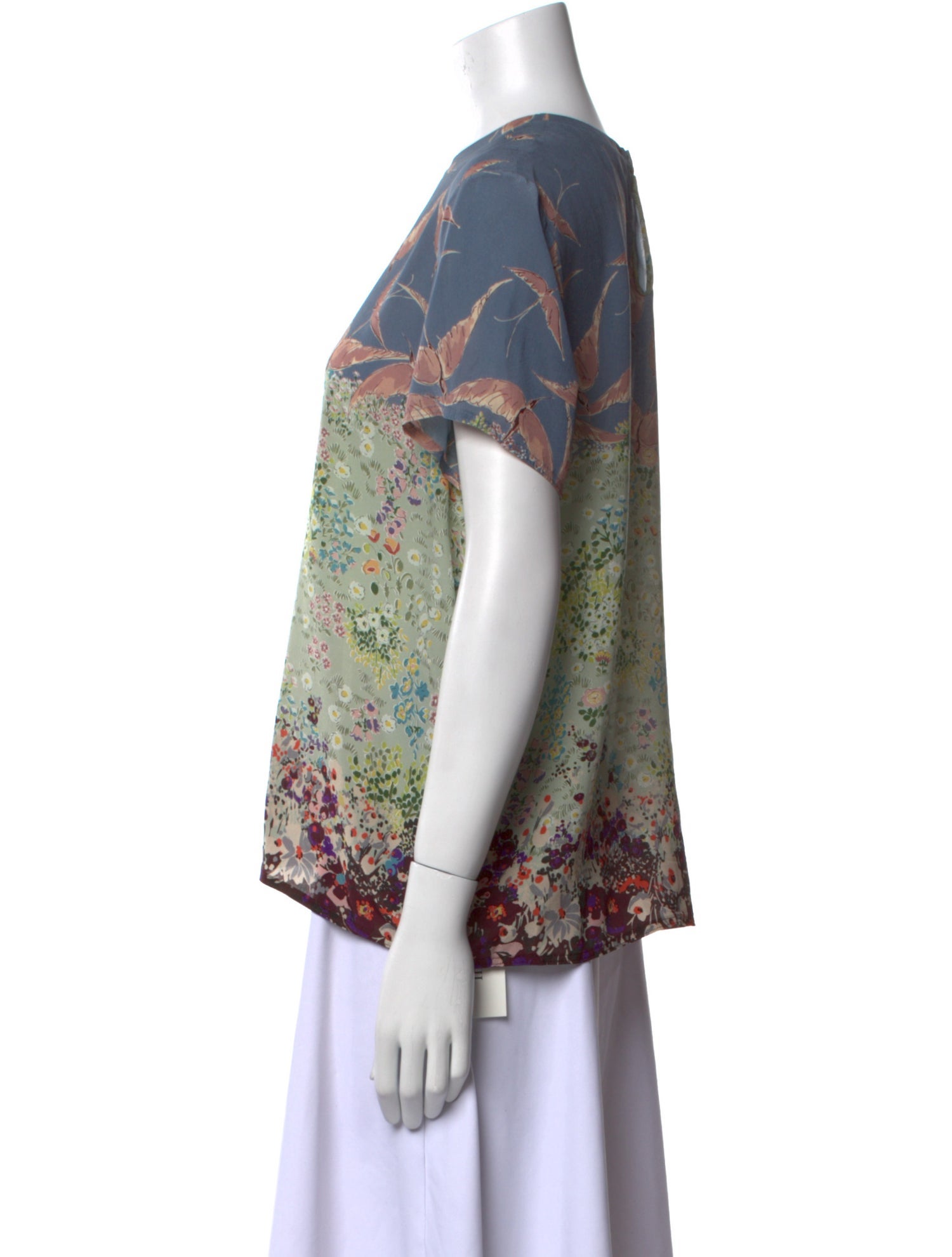 Valentino Silk Floral Print T-Shirt