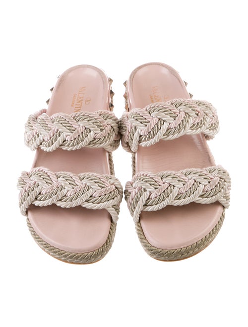 Valentino Rockstud Accents Leather Espadrilles