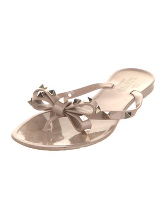 Valentino Rockstud Accents Rubber Slides