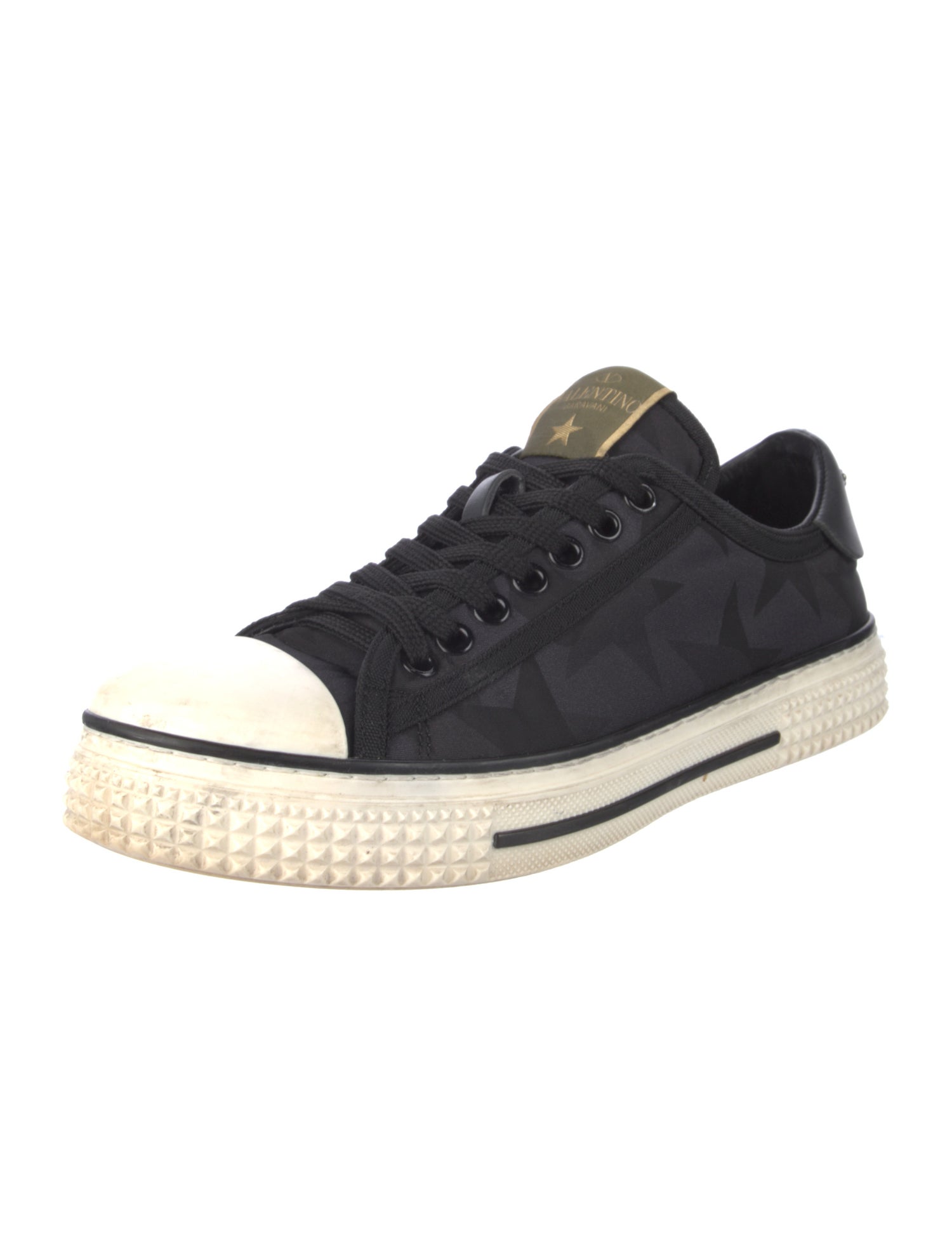 Valentino Nylon Colorblock Pattern Sneakers