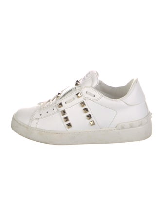 Valentino Rockstud Accents Leather Sneakers