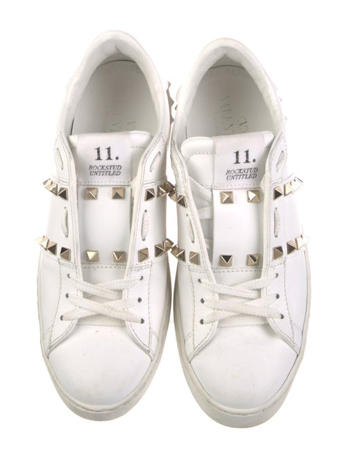 Valentino Rockstud Accents Leather Sneakers
