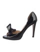 Valentino Patent Leather Bow Accents Slingback Sandals