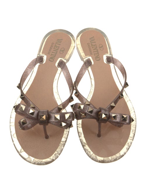 Valentino Rockstud Accents Rubber Slides