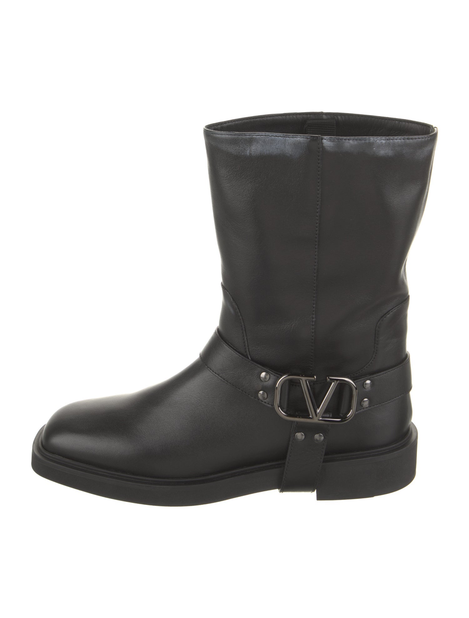 Valentino Leather Moto Boots