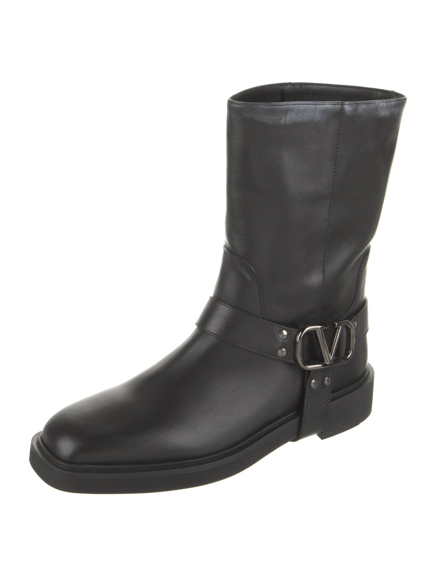 Valentino Leather Moto Boots