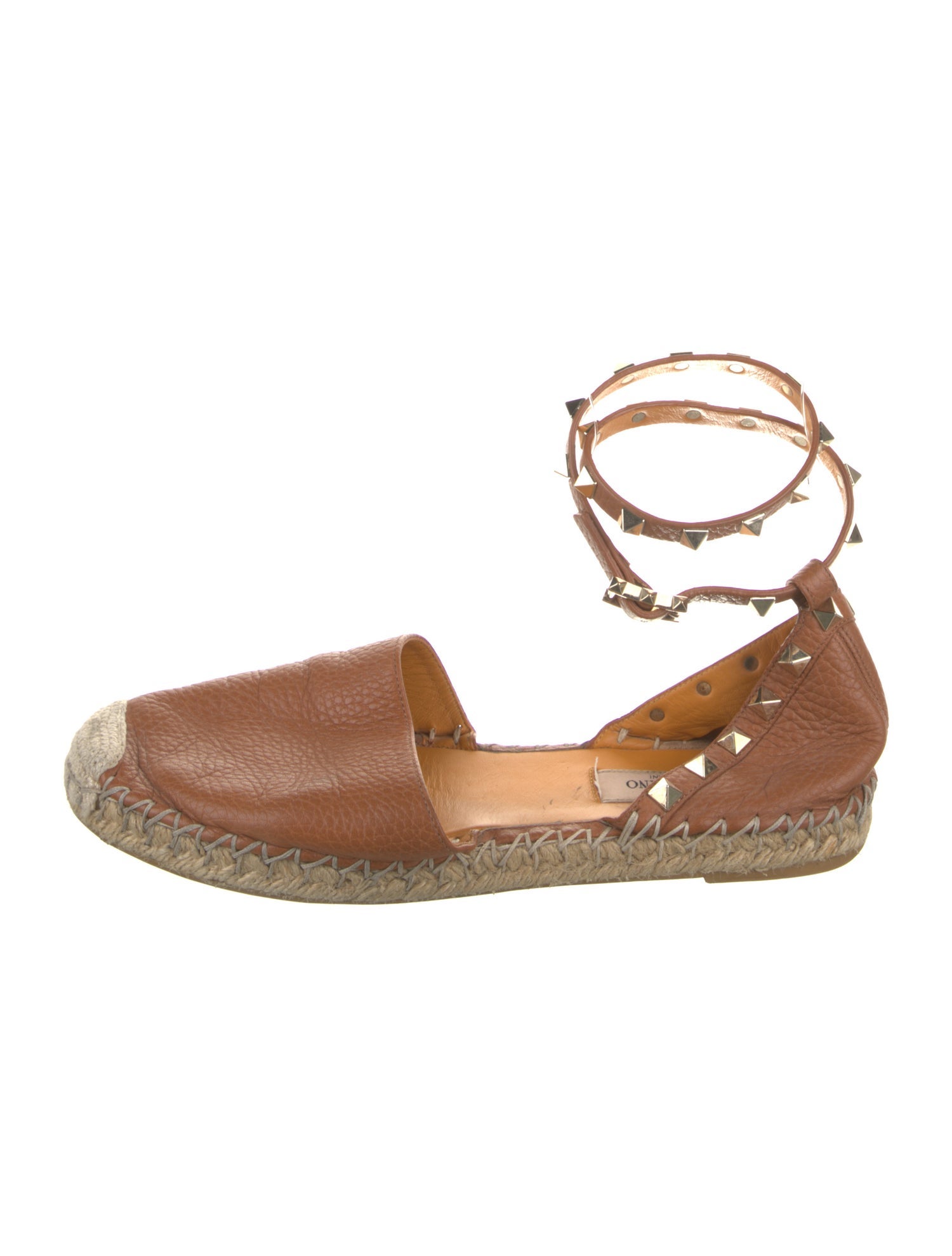 Valentino Rockstud Accents Leather D'Orsay Flats