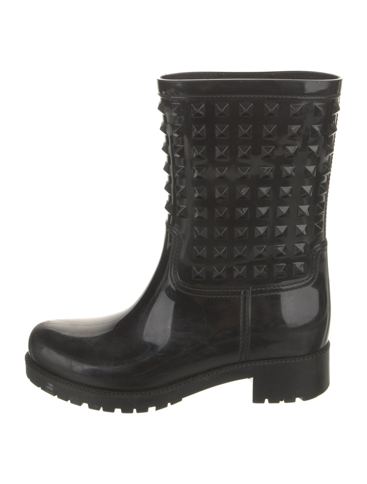 Valentino Rockstud Accents Rubber Rain Boots