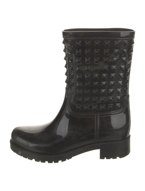Valentino Rockstud Accents Rubber Rain Boots