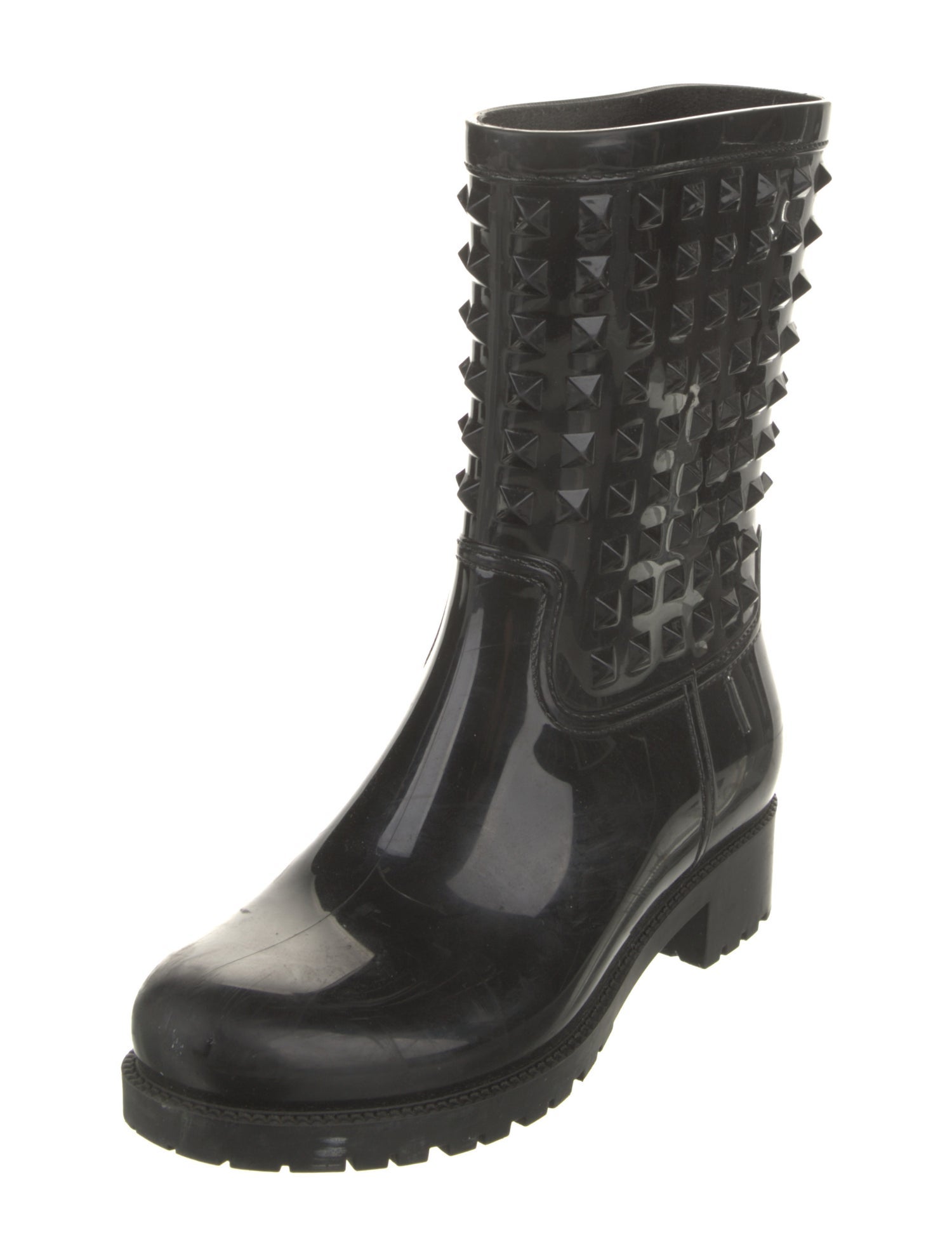 Valentino Rockstud Accents Rubber Rain Boots