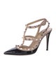 Valentino Rockstud Accents Patent Leather T-Strap Pumps