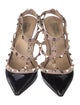 Valentino Rockstud Accents Patent Leather T-Strap Pumps