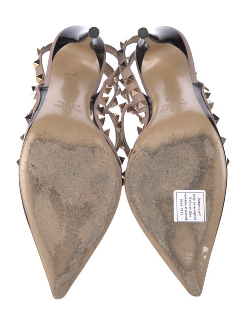 Valentino Rockstud Accents Patent Leather T-Strap Pumps