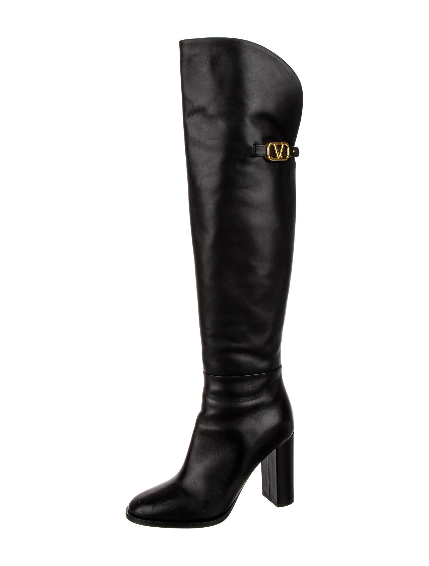 Valentino Rockstud Accents Leather Boots