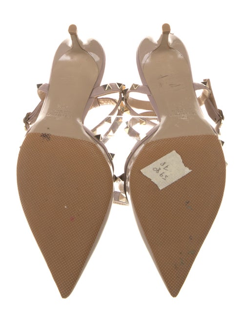 Valentino Rockstud Accents Patent Leather T-Strap Pumps